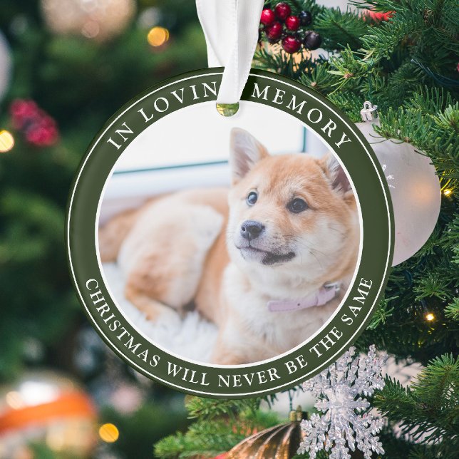 Simple Custom Pet Memorial Christmas Ornament (Creator Uploaded)
