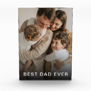 simple custom photo best dad ever photo block