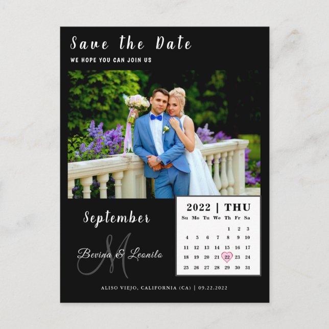 Simple Custom Photo Calendar  Save the date card (Front)