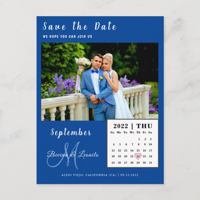 Simple Custom Photo Calendar  Save the date card (Front)