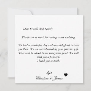 Simple custom photo & calligraphy text thank you invitation