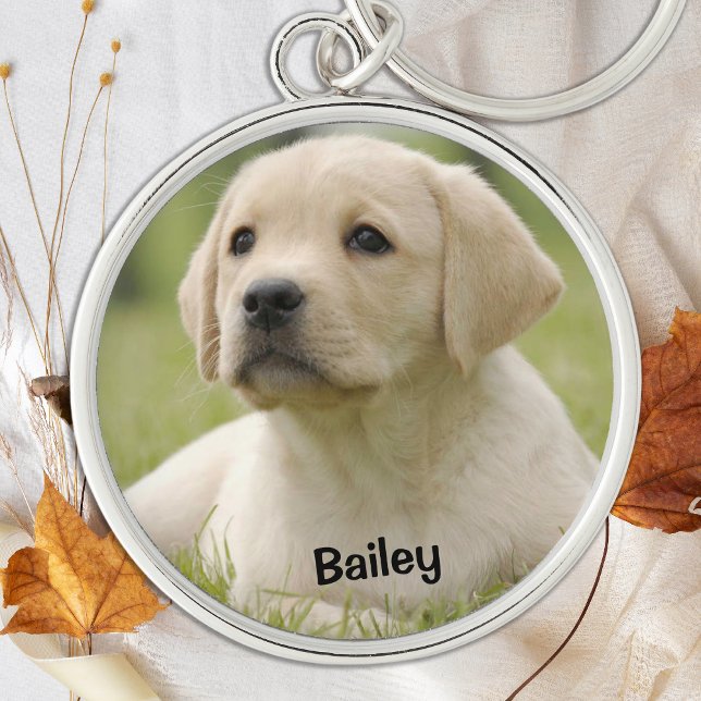 Simple Custom Photo Create Your Own Dog Keychain (Creator Uploaded)