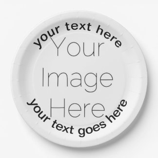 simple custom photo create your own Paper Napkin Plate