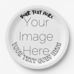 simple custom photo create your own Paper Napkin Plate