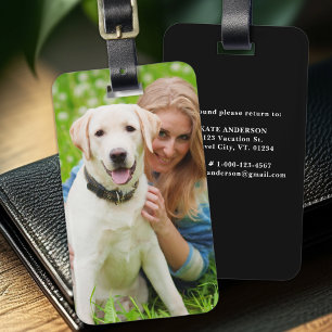 Simple Custom Photo Dog Pet Personalized  Luggage Tag