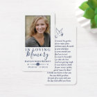 Simple Custom Photo Holy Dove Memorial Cards