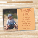 Simple Custom Photo Kid's Birthday  Thank You Card<br><div class="desc">Simple Custom Photo Kid's Birthday Thank You Card. Modern and simple design. A great birthday thank you card for your friends and family - thank your guest for their gifts, cards and wishes. Add your photo and personalize the card with your name and text. Great as thank you card for...</div>