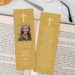 Simple Custom Photo Laminated Memorial Bookmarks