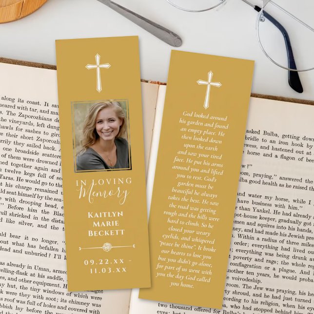 Simple Custom Photo Laminated Memorial Bookmarks (Creator Uploaded)