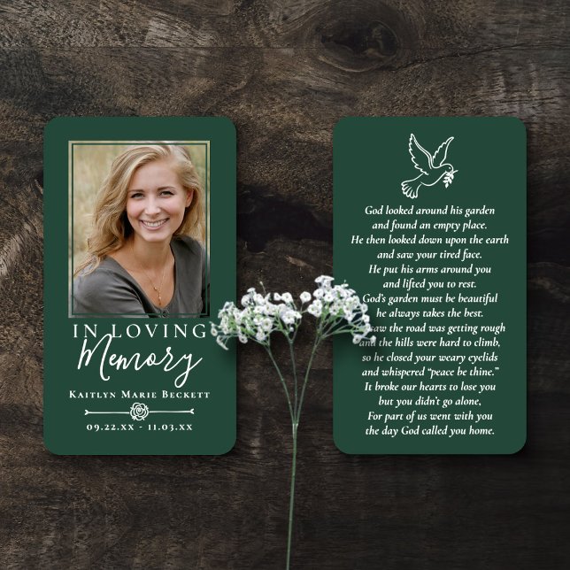 Simple Custom Photo Laminated Memorial Cards (Creator Uploaded)