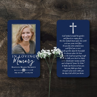 Simple Custom Photo Laminated Memorial Cards