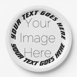 simple custom photo personalized Paper Paper Plate