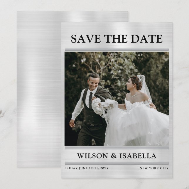 Simple Custom Photo Save the Date Card (Front/Back)