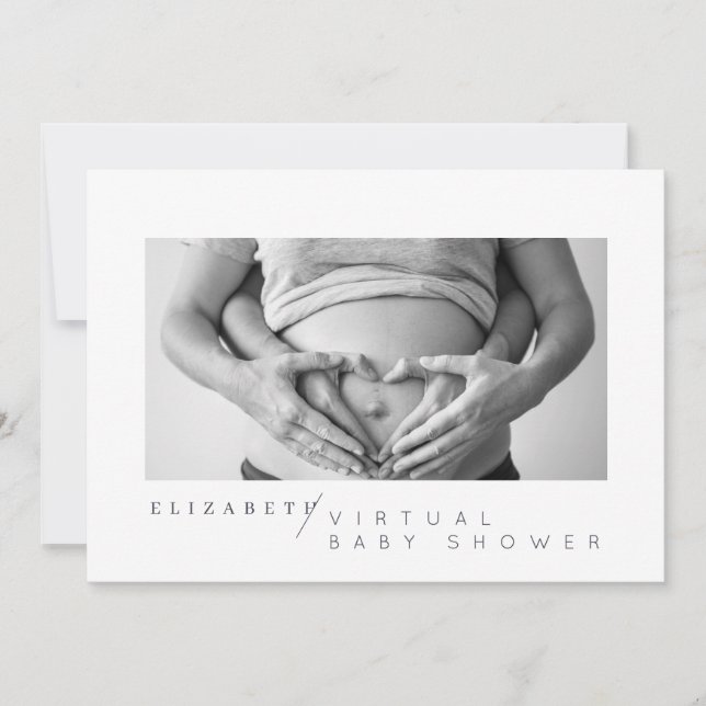 Simple Custom Photo Virtual Baby Shower Invitation (Front)