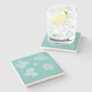 simple custom pink purple sparkle add you name let stone coaster