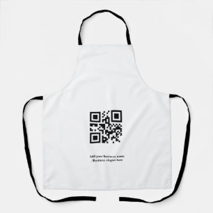 Simple custom QR code add you name logo Classic Ro Apron