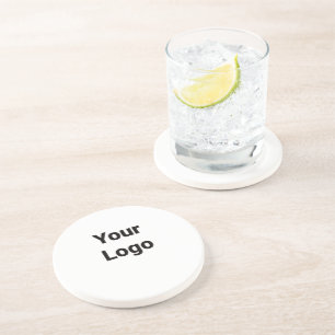 Simple custom QR code add you name logo Classic Ro Coaster