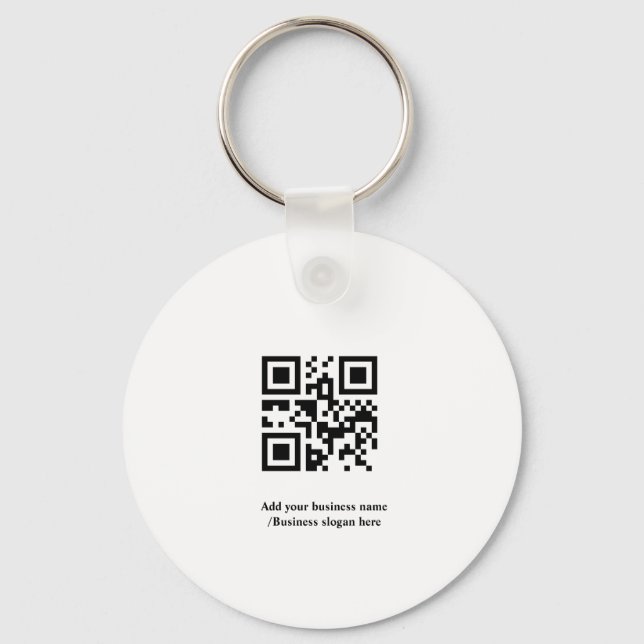 Simple custom QR code add you name logo Classic Ro Keychain (Front)