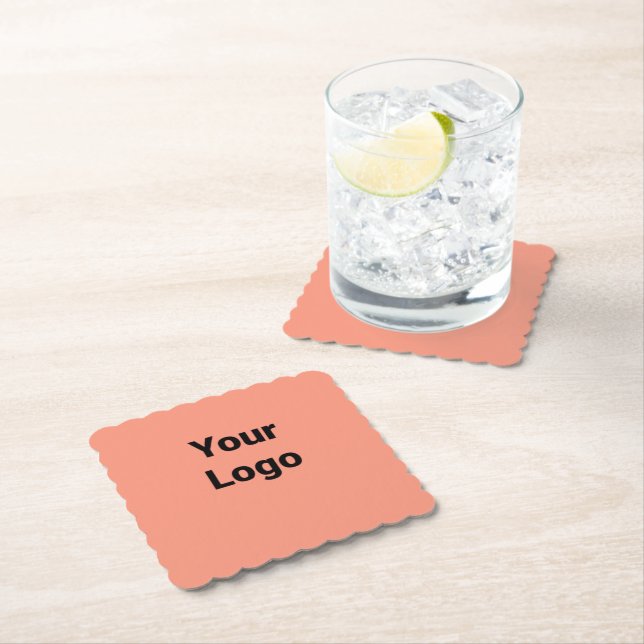 Simple custom QR code add you name logo Classic Ro Paper Coaster (Insitu)