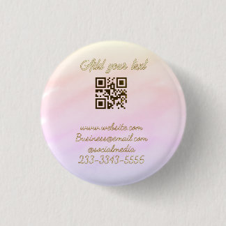 simple custom QR code add your name text Classic 1 Inch Round Button