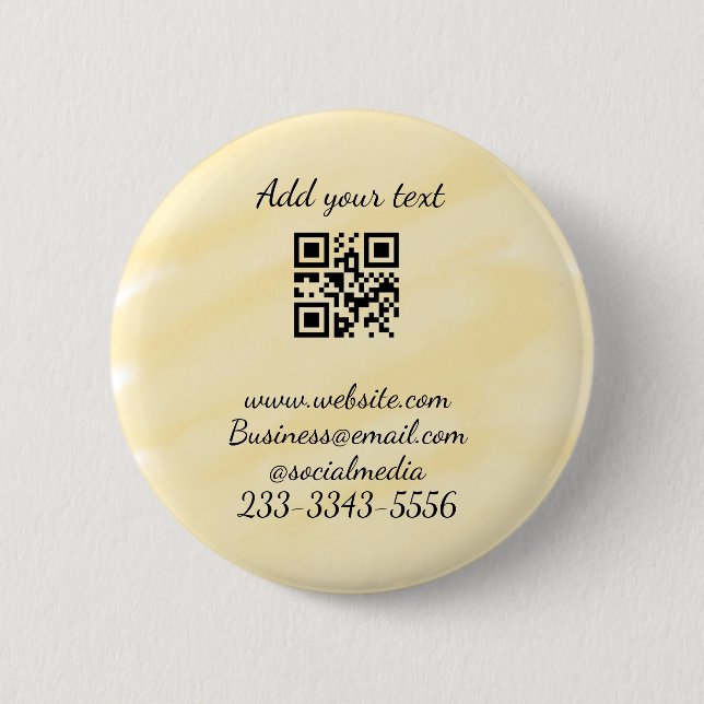 simple custom QR code add your name text  Classic  2 Inch Round Button (Front)
