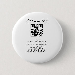 simple custom QR code add your name text  Classic  2 Inch Round Button