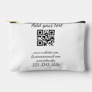 simple custom QR code add your name text  Classic  Accessory Pouch