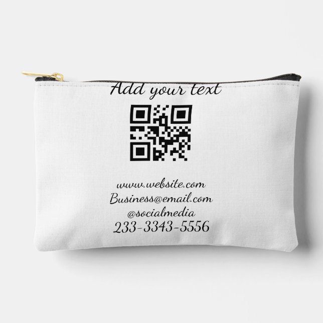 simple custom QR code add your name text  Classic  Accessory Pouch (Front)