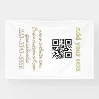 simple custom QR code add your name text Classic Banner
