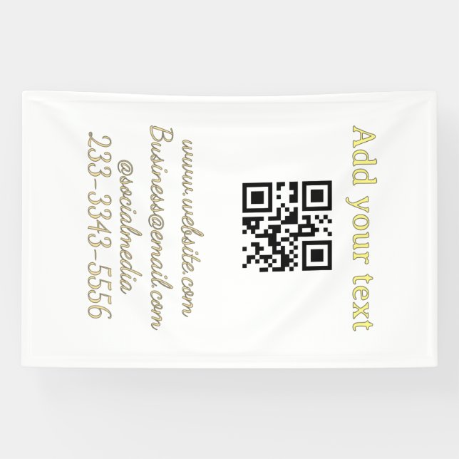 simple custom QR code add your name text  Classic  Banner (Horizontal)