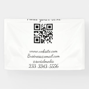 simple custom QR code add your name text Classic Banner