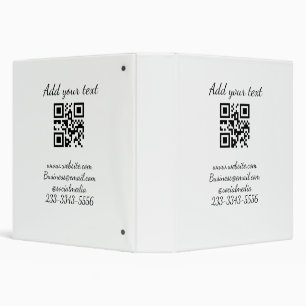 simple custom QR code add your name text Classic Binder