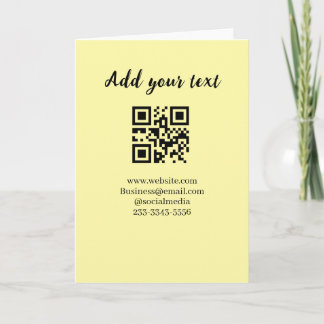 simple custom QR code add your name text Classic Card