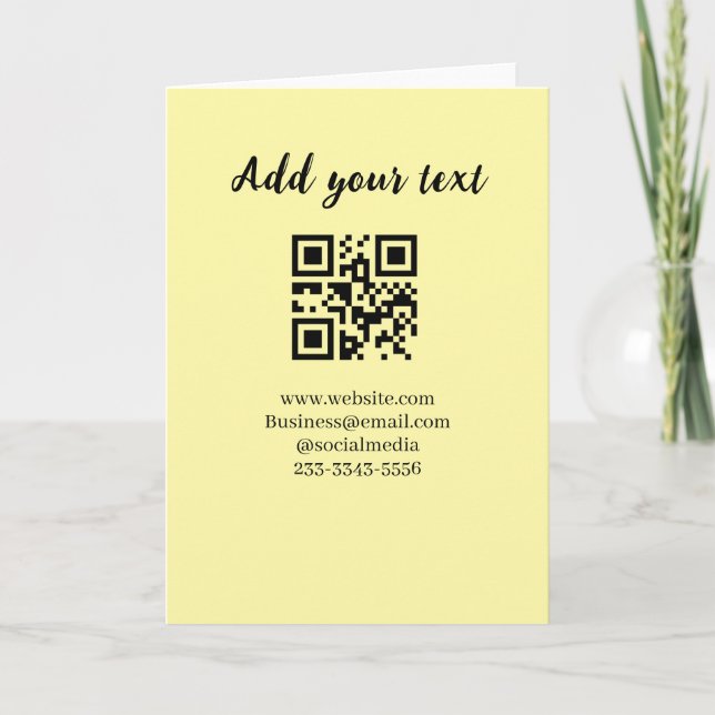 simple custom QR code add your name text  Classic  Card (Front)