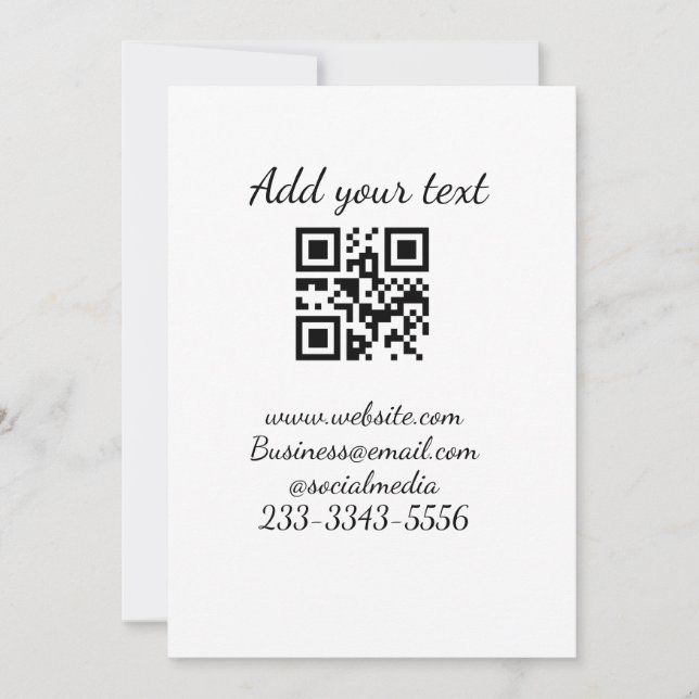 simple custom QR code add your name text  Classic  Holiday Card (Front)