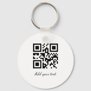 simple custom QR code add your name text Classic Keychain