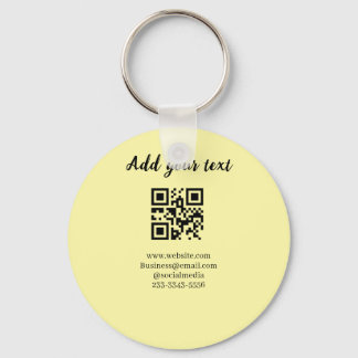 simple custom QR code add your name text Classic Keychain