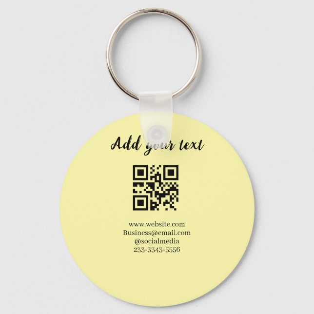 simple custom QR code add your name text  Classic  Keychain (Front)