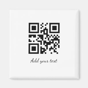 simple custom QR code add your name text  Classic  Magnet
