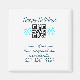 simple custom QR code add your name text Classic Magnet