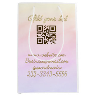 simple custom QR code add your name text Classic Medium Gift Bag