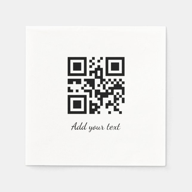 simple custom QR code add your name text  Classic  Napkin (Front)