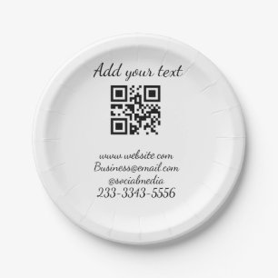 simple custom QR code add your name text  Classic  Paper Plate