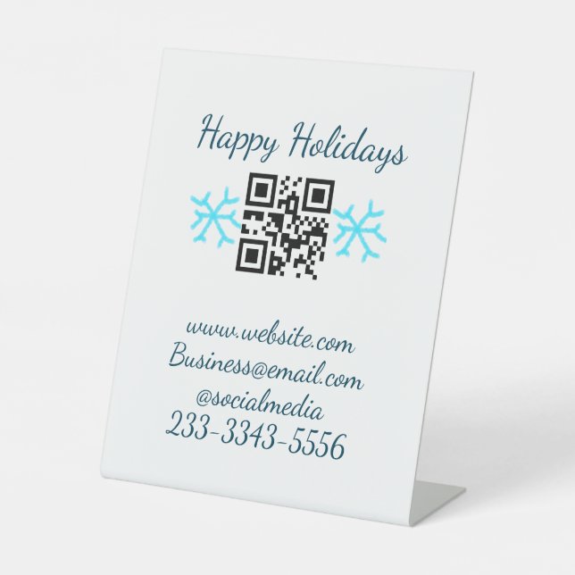 simple custom QR code add your name text  Classic  Pedestal Sign (Front)