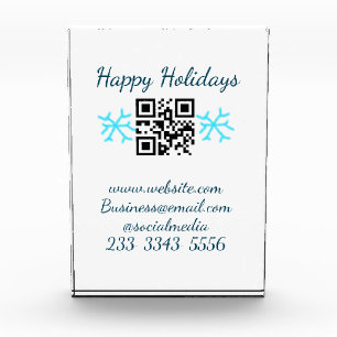 simple custom QR code add your name text Classic Photo Block