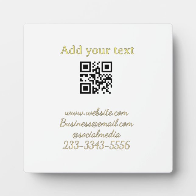 simple custom QR code add your name text  Classic  Plaque (Front)
