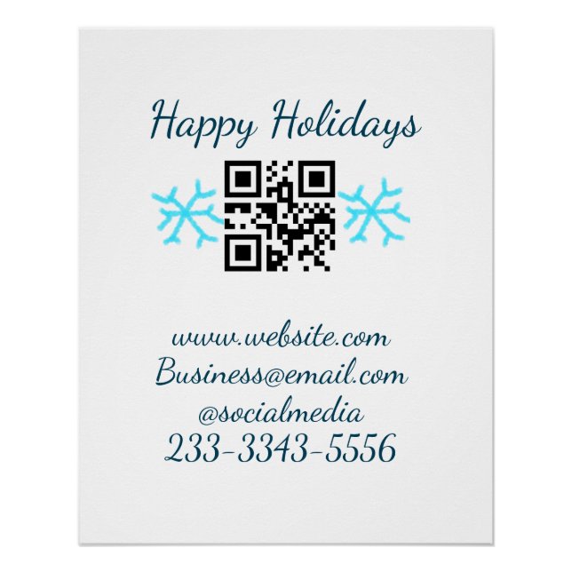 simple custom QR code add your name text  Classic  Poster (Front)