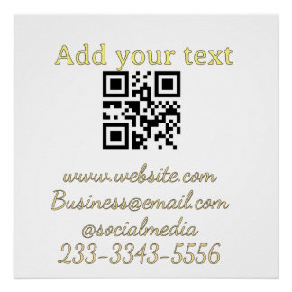 simple custom QR code add your name text Classic Poster