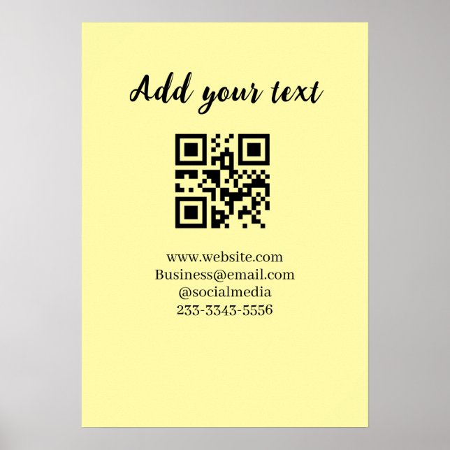 simple custom QR code add your name text  Classic  Poster (Front)