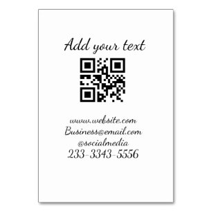 simple custom QR code add your name text  Classic  Table Number